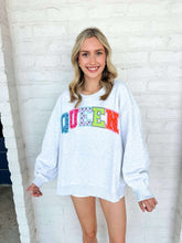Load image into Gallery viewer, Queen Of Sparkles Grey Polka Dot Queen Sweatshirt