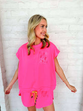 Load image into Gallery viewer, Queen Of Sparkles Card Logo Neon Pink Tank