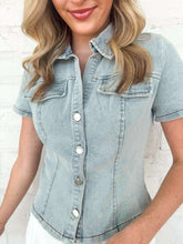 Load image into Gallery viewer, Saddle Up Light Denim Denim Shirt