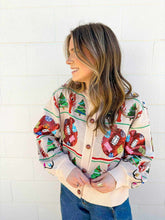 Load image into Gallery viewer, Queen Of Sparkles Cajun Christmas Crawfish Ivory Icon Cardigan