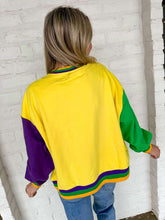 Load image into Gallery viewer, Mardi Gras Bead Color Block Sweatshirt