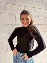 Load image into Gallery viewer, Adorable Embrace Black Lace Longsleeve Top