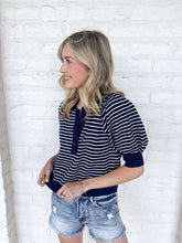 Load image into Gallery viewer, Stripe Bliss Navy Top