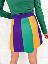 Load image into Gallery viewer, Mardi Gras Vertical Color Block Sweater Skirt