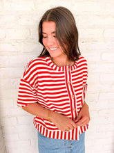 Load image into Gallery viewer, The Good News Red Stripe Top