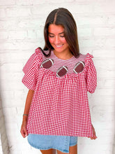 Load image into Gallery viewer, Vintage Smock Crimson Gameday Top