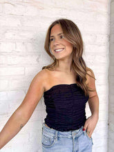 Load image into Gallery viewer, One Day At A Time Strapless Black Top