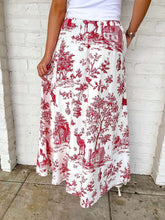 Load image into Gallery viewer, Queen Of Sparkles Red &amp; White Christmas Twall Cotton Midi Skirt