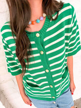 Load image into Gallery viewer, Dressed In Stripes Green Top