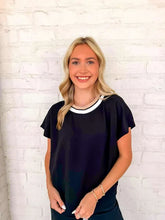 Load image into Gallery viewer, Smooth Going Black Shirt Sleeve Top