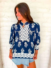 Load image into Gallery viewer, THML Hard To Do Navy Top