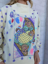 Load image into Gallery viewer, Queen Of Sparkles Beige &amp; Lavender Polka Dot Sparkle Logo Sweatshirt