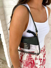 Load image into Gallery viewer, Clear Black Faux Leather Shoulder Hand Bag