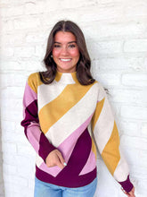 Load image into Gallery viewer, Moments Ahead Mustard/Grey Stripe Sweater