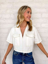 Load image into Gallery viewer, Deeply Cute White Denim Top