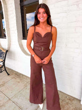 Load image into Gallery viewer, Back To Me Brown Woven Jumpsuit