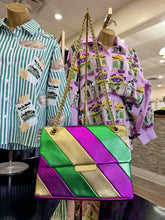 Load image into Gallery viewer, Mardi Gras Stripe Metallic Purse
