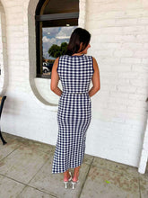 Load image into Gallery viewer, Check Mate Navy Skirt Set