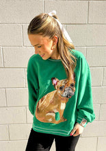 Load image into Gallery viewer, Queen Of Sparkles Green French Bulldog Sweatshirt