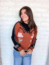 Load image into Gallery viewer, THML Wish You Well Brown Flower Sweater