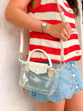 Load image into Gallery viewer, Gladys Clear White Game Day Crossbody Purse