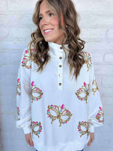 Load image into Gallery viewer, Iridescent Mask Mock Neck Button Up (front &amp; back)