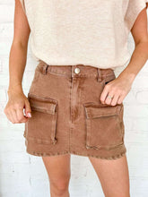 Load image into Gallery viewer, Find Me Here Brown Denim Skirt