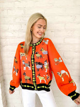 Load image into Gallery viewer, Queen Of Sparkles Orange Halloween Dog Cardigan