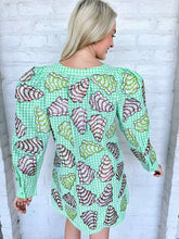 Load image into Gallery viewer, Queen Of Sparkles Green Gingham Christmas Tree Cookies Cotton Dress
