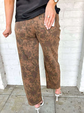 Load image into Gallery viewer, The Floral Barrel Brown Denim Jean
