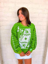 Load image into Gallery viewer, Queen Of Sparkles Green Football Field Queen Card Logo Sweatshirt