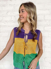 Load image into Gallery viewer, Mardi Gras Sequin Color Block Top