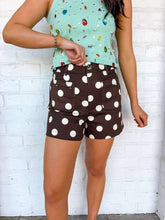 Load image into Gallery viewer, Felt That Way Brown Polka Dot Shorts