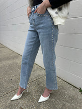 Load image into Gallery viewer, Honorable Mention High Rise Ankle Slim Stud Side Denim Jean