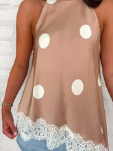 Load image into Gallery viewer, Look At Me Latte Polka Dot Top