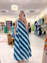 Load image into Gallery viewer, Stripes Of Hope Navy Dress