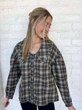 Load image into Gallery viewer, Plaid Statement Brown Top