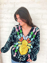 Load image into Gallery viewer, Queen Of Sparkles Black Multi Spider On Web Cardigan