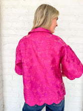 Load image into Gallery viewer, Scallop Secrets Pink Jacquard Top