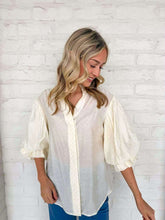 Load image into Gallery viewer, Show You Care Cream Rhinestone Top