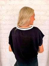 Load image into Gallery viewer, Smooth Going Black Shirt Sleeve Top
