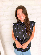 Load image into Gallery viewer, Leave Me There Black Polka Dot Top