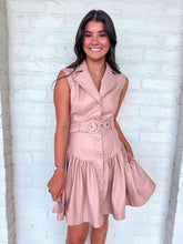 Load image into Gallery viewer, Texas Skies Blush Faux Leather Dress