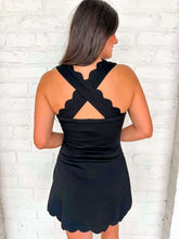 Load image into Gallery viewer, Easily My Favorite Black Scallop Dress