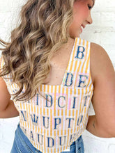 Load image into Gallery viewer, Queen Of Sparkles Yellow &amp; White NOLA Street Tiles Cotton Top