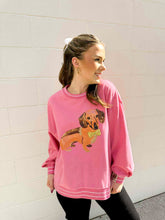 Load image into Gallery viewer, Queen Of Sparkles Hot Pink Dachshud Sweatshirt