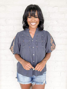 THML There For You Navy Top