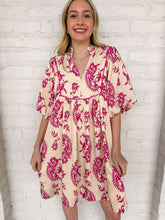 Load image into Gallery viewer, Vineyard View Printed Fuchsia Dress