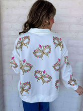 Load image into Gallery viewer, Iridescent Mask Mock Neck Button Up (front &amp; back)