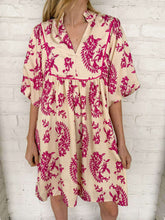 Load image into Gallery viewer, Vineyard View Printed Fuchsia Dress